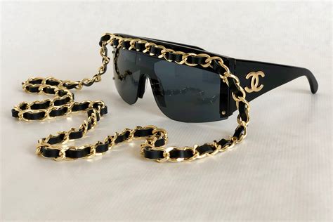 chanel sunglasses gold chain|chanel chain sunglasses vintage.